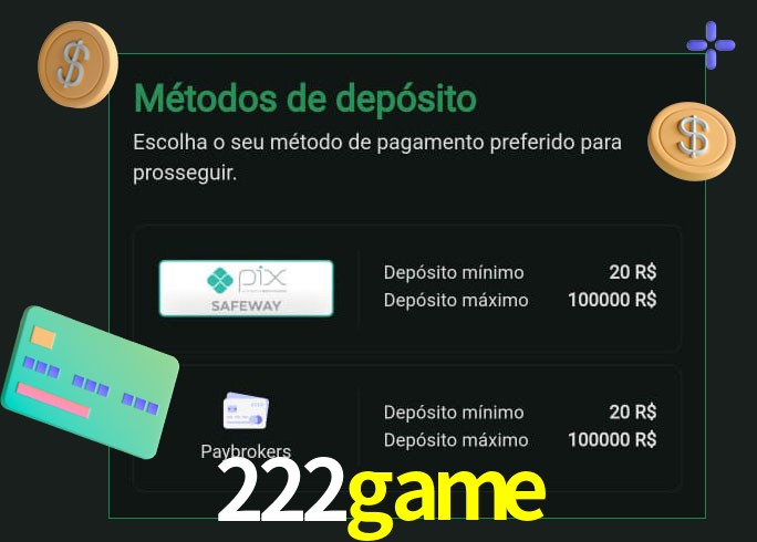 O cassino 222game oferece uma grande variedade de métodos de pagamento